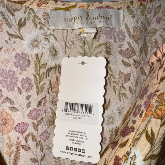 Simply Southern Yellow Floral Maxi Dress NWT - Picture 6 of 8